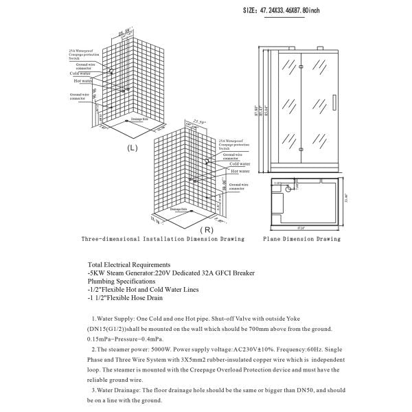 Platinum Lucca Steam Shower-Left