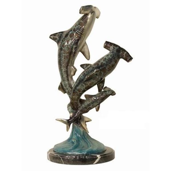 AFD Hammerhead Triple in Special Patina on Marble Base Décor AFD Multi-Colored 