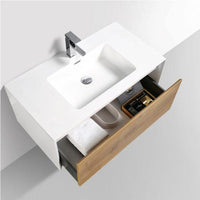 Thumbnail for Eviva Vienna 36″ White Frame Wall Mount Bathroom Vanity w/ White Integrated Top Vanity Eviva 