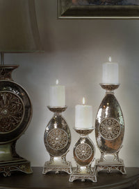 Thumbnail for AFD Laviere Candleholders Set of 3 Décor AFD SILVER 