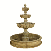 Thumbnail for Urbino Grande Tall Three Tier Pond Outdoor Cast Stone Garden Fountain Fountain Tuscan 