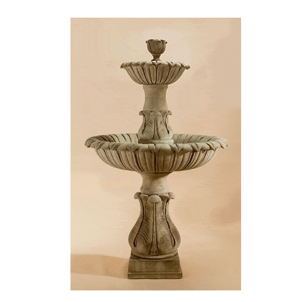 Calanthia Two Tier Cast Stone Outdoor Garden Fountain Fountain Tuscan 