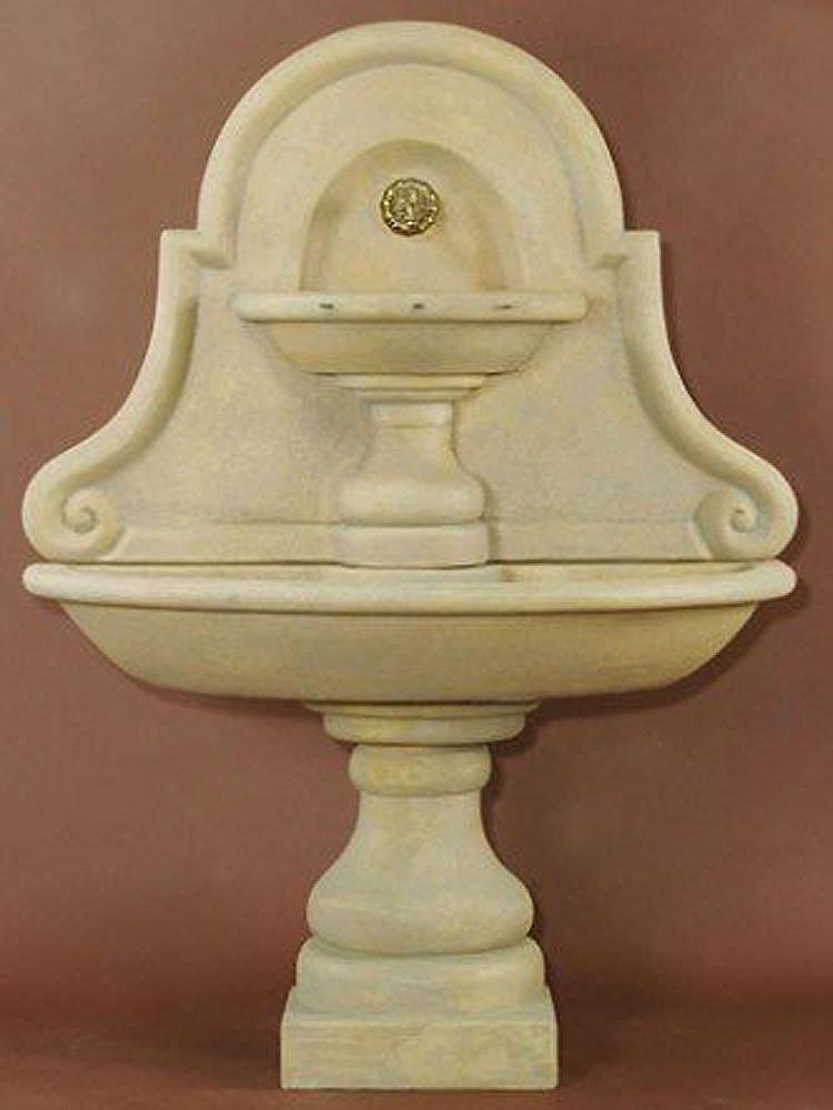 Belair Wall Cast Stone Outdoor Water Fountain For Spout – Tuscan Basins