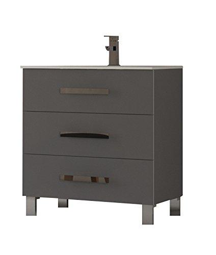 Eviva Libra® 31.5" Gray Modern Vanity Wall Mount with White Integrated Porcelain Sink Vanity Eviva 