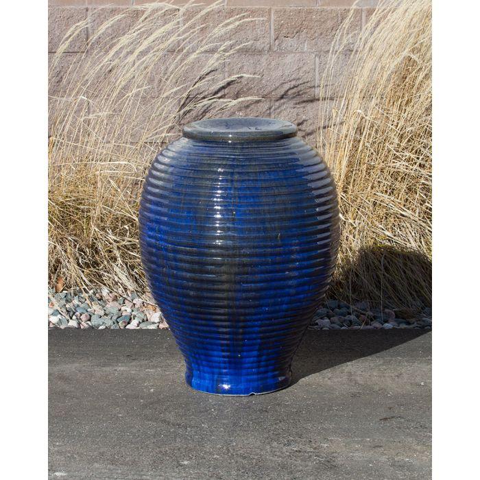 Closed Top FNT3433 Ceramic Vase Complete Fountain Kit Vase Fountain Blue Thumb 