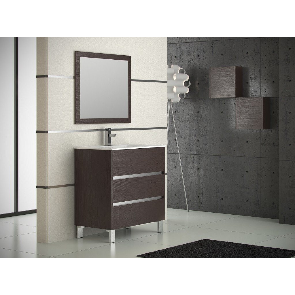 Eviva Escorpio® 32" Wenge Modern Vanity Wall Mount with White Integrated Porcelain Sink Vanity Eviva 