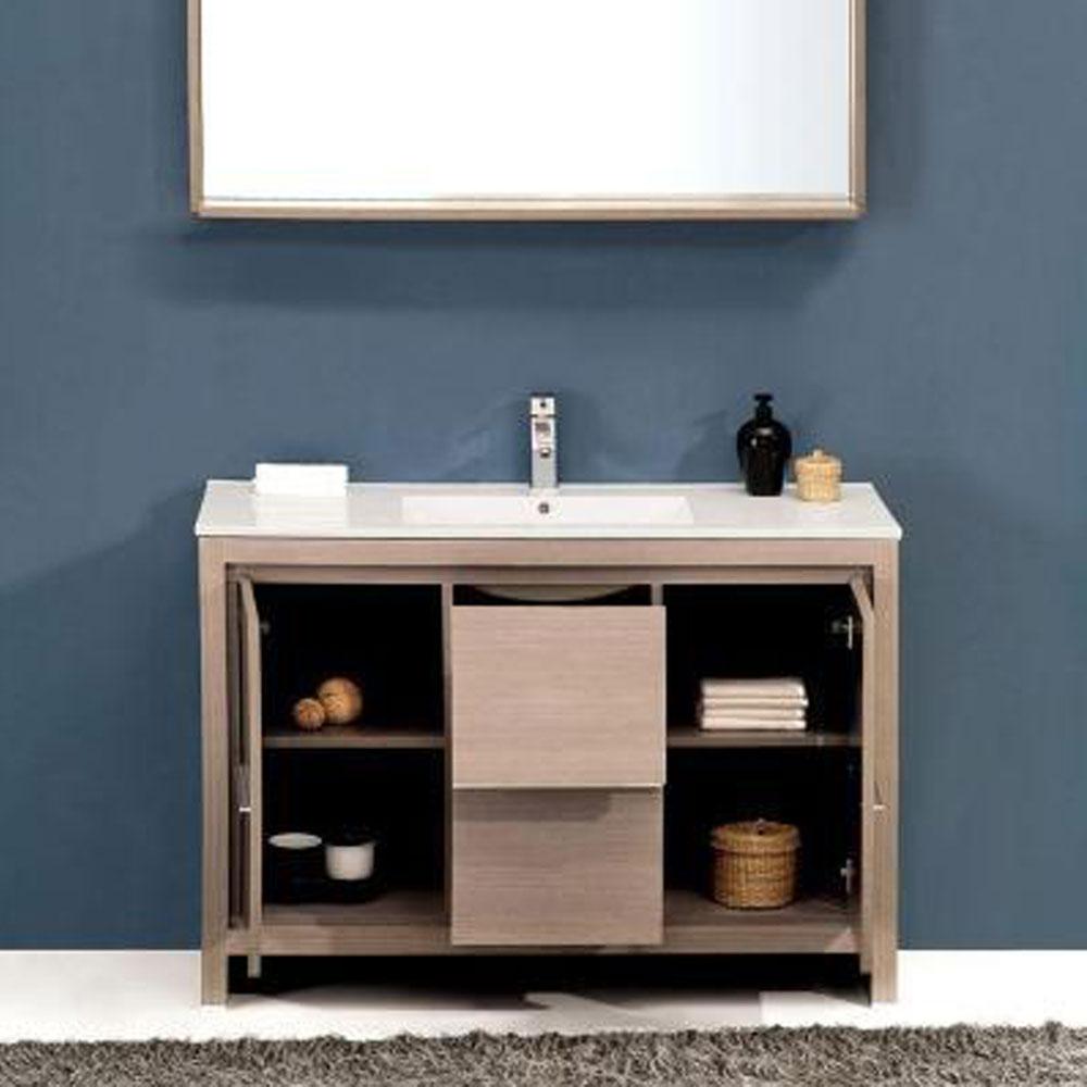 Fresca Allier 48" Gray Oak Modern Bathroom Vanity w/ Mirror Vanity Fresca 