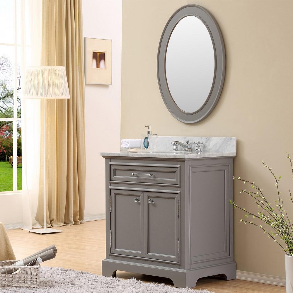 Derby 30" Cashmere Grey Single Sink Bathroom Vanity And Faucet Vanity Water Creation 