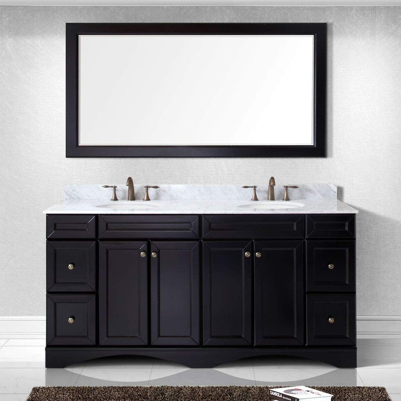 Virtu USA Talisa 72" Double Round Sink Espresso Top Vanity with Mirror Vanity Virtu USA 