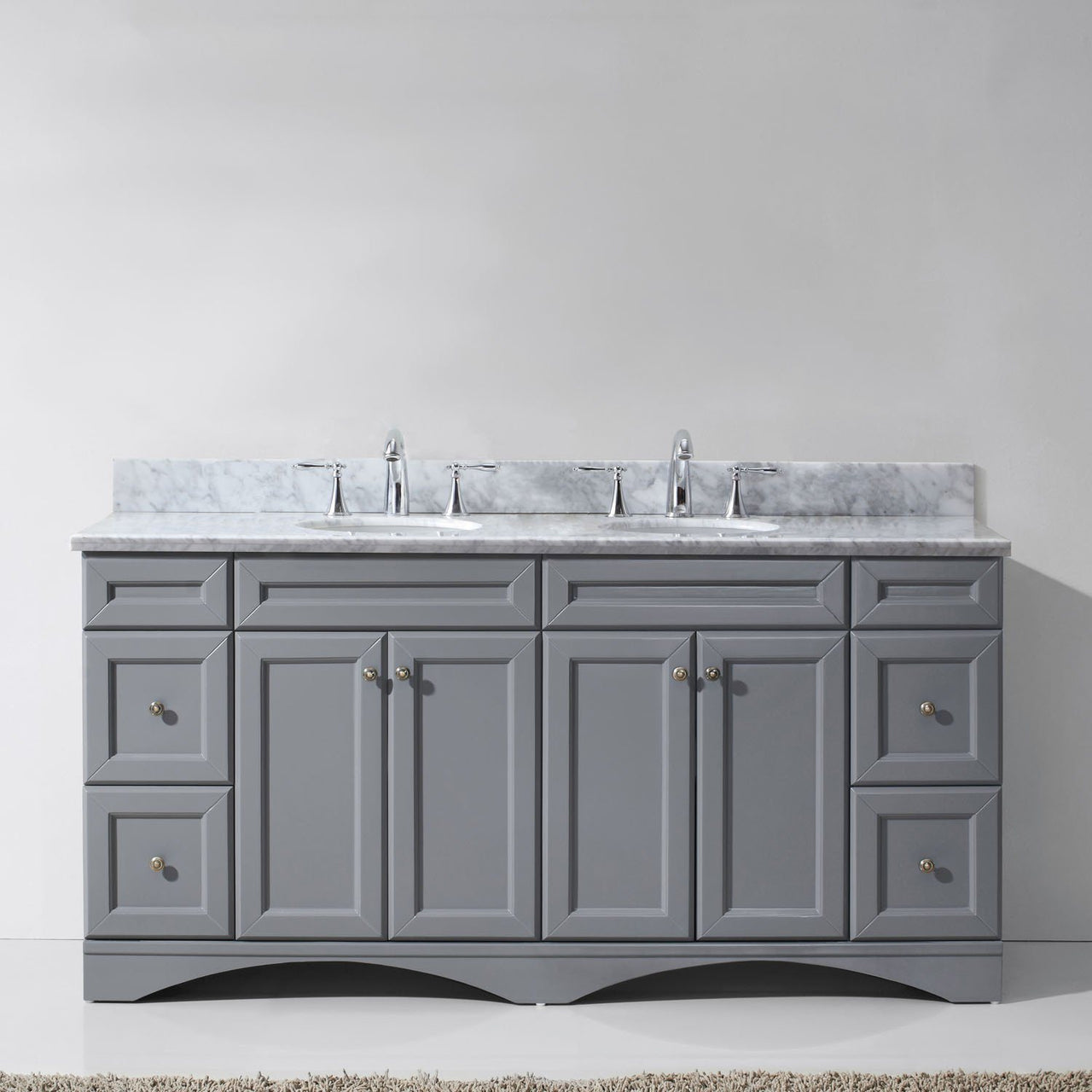 Virtu USA Talisa 72" Double Round Sink Grey Top Vanity in Grey Vanity Virtu USA 