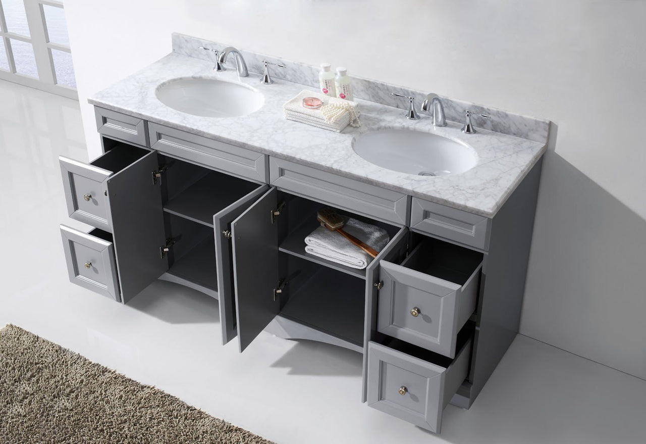 Virtu USA Talisa 72" Double Round Sink Grey Top Vanity in Grey Vanity Virtu USA 