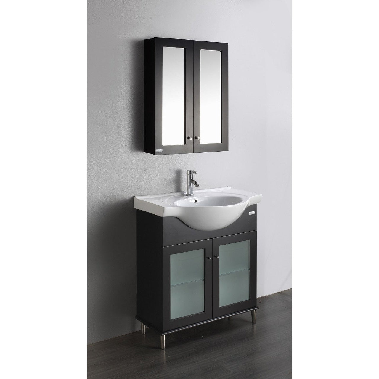 Eviva TUX® 24" Inch Espresso Bathroom Vanity with a white Porcelain Sink Vanity Eviva 