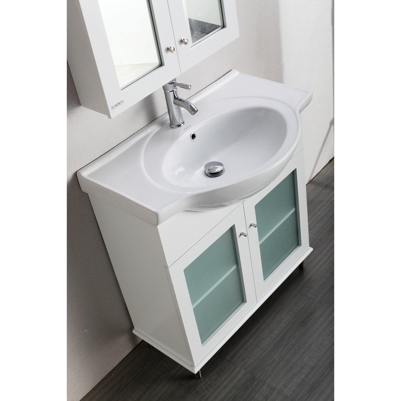 Eviva TUX® 24" Inch White Bathroom Vanity with a white Porcelain Sink Vanity Eviva 