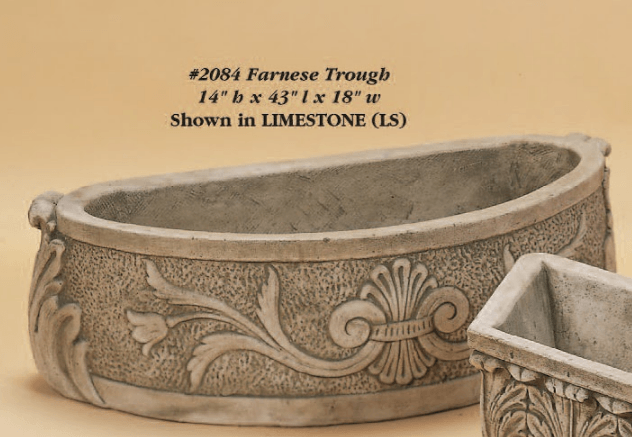 Farnese Trough Cast Stone Outdoor Garden Planter Planter Tuscan Basins 