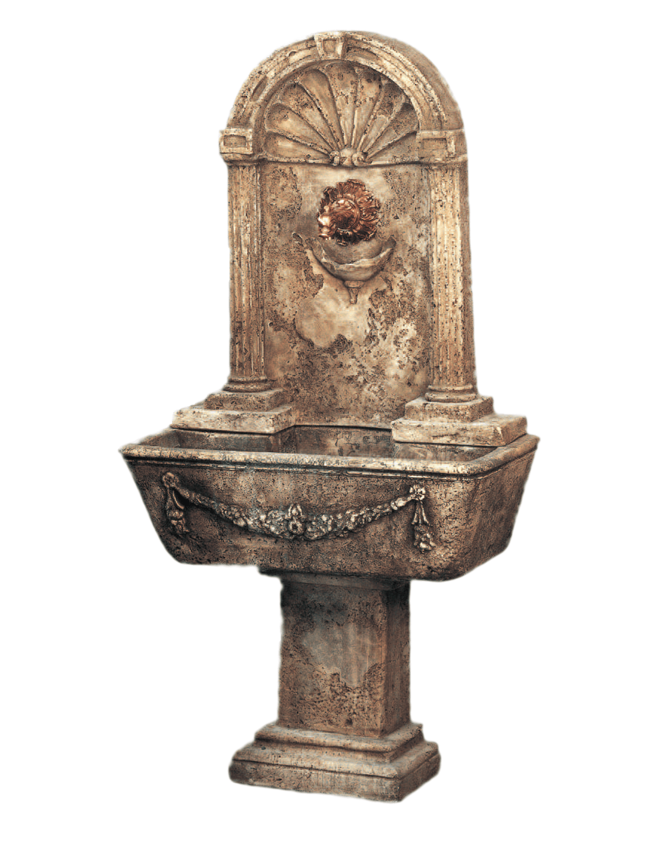 Foritalico Cast Stone Outdoor Garden Fountain for Bronze Spout Fountain Tuscan 