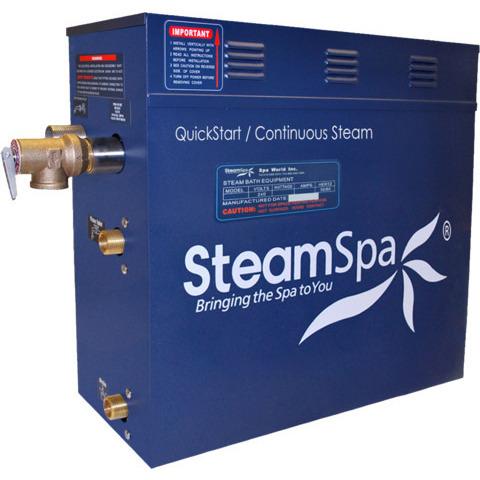 SteamSpa Oasis 6 KW QuickStart Acu-Steam Bath Generator Package with Built-in Auto Drain in Polished Chrome Steam Generators SteamSpa 