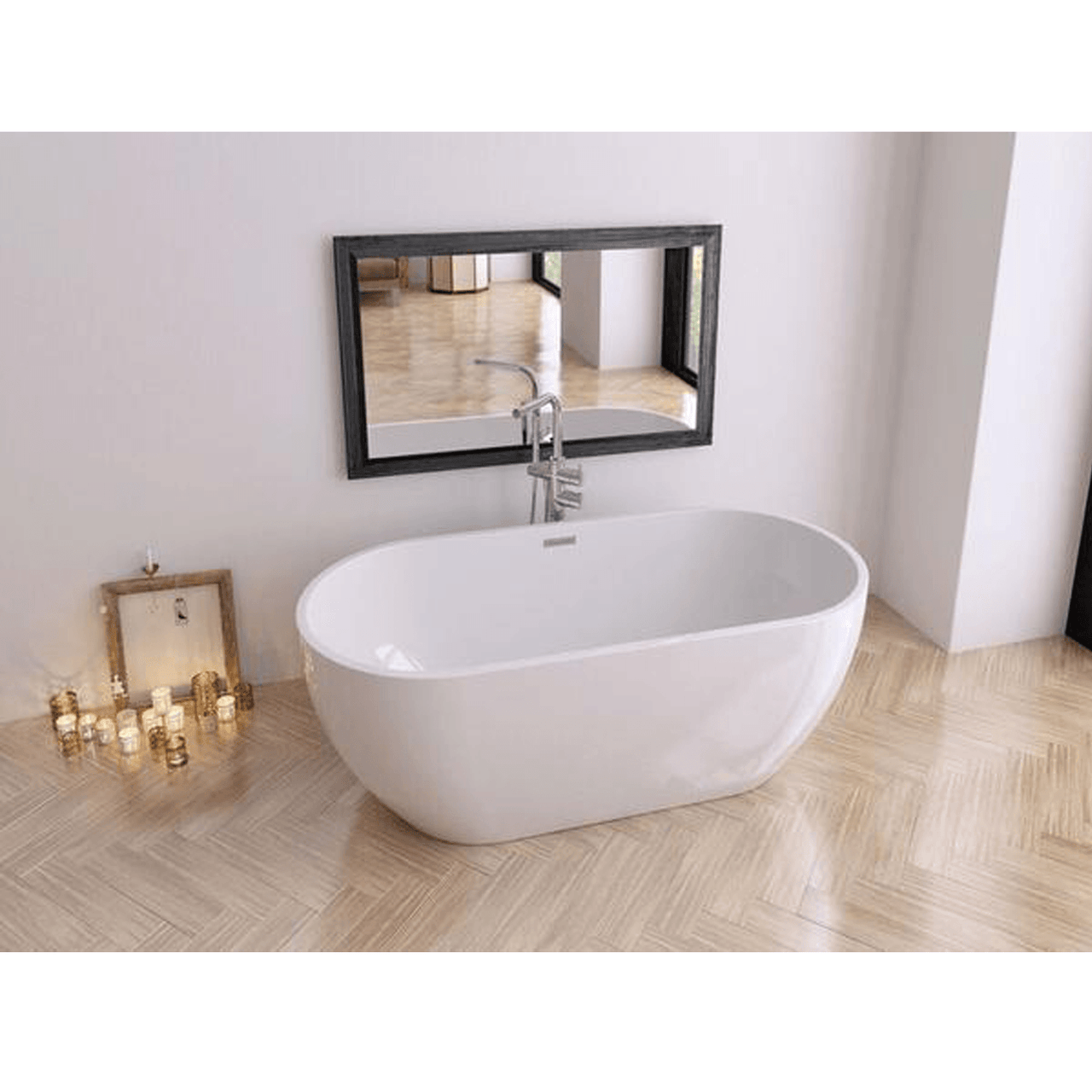 Latoscana Perlato Venezia 66" Freestanding Soaker Tub bathtub and showerhead faucet systems Latoscana 