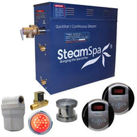 Thumbnail for SteamSpa Royal 9 KW QuickStart Acu-Steam Bath Generator Package with Built-in Auto Drain in Brushed Nickel Steam Generators SteamSpa 