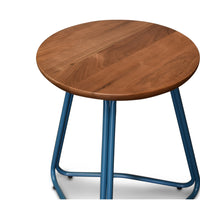 Thumbnail for Vincent Side Table, Natural Walnut On Blue Base Side Table Gingko 