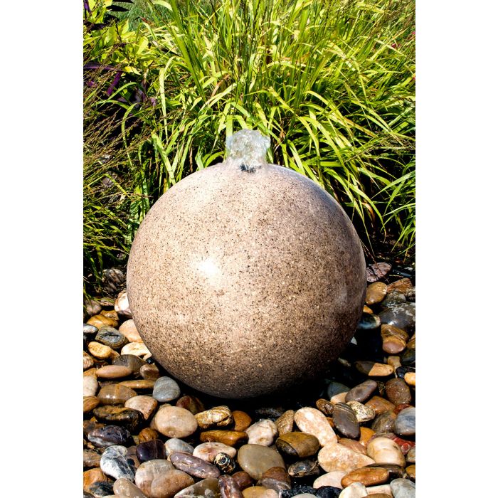 Real Stone Fountains ABART4916 16″ Yellow Granite Sphere Fountain Fountain Blue Thumb 