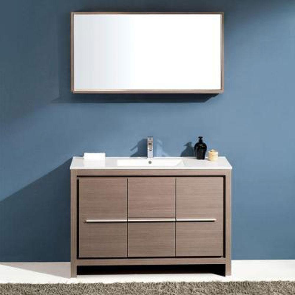 Fresca Allier 48" Gray Oak Modern Bathroom Vanity w/ Mirror Vanity Fresca 