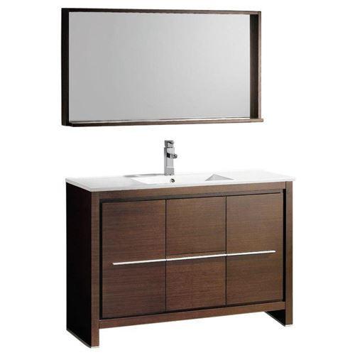 Fresca Allier 48" Wenge Brown Modern Bathroom Vanity w/ Mirror Vanity Fresca 