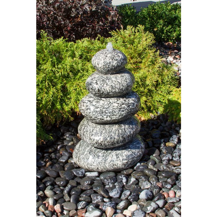 Real Stone Fountains ABART7330 30″ Speckled Granite - Cairn Fountain Kit Fountain Blue Thumb 