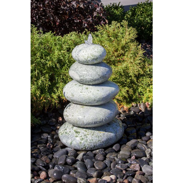 Real Stone Fountains ABART7030 30″ Green Marble - Cairn Fountain Kit Fountain Blue Thumb 