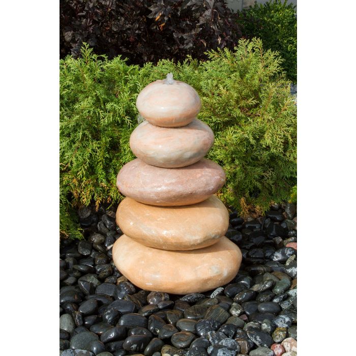 Real Stone Fountains ABART7130 30″ Coral Marble - Cairn Fountain Kit Fountain Blue Thumb 